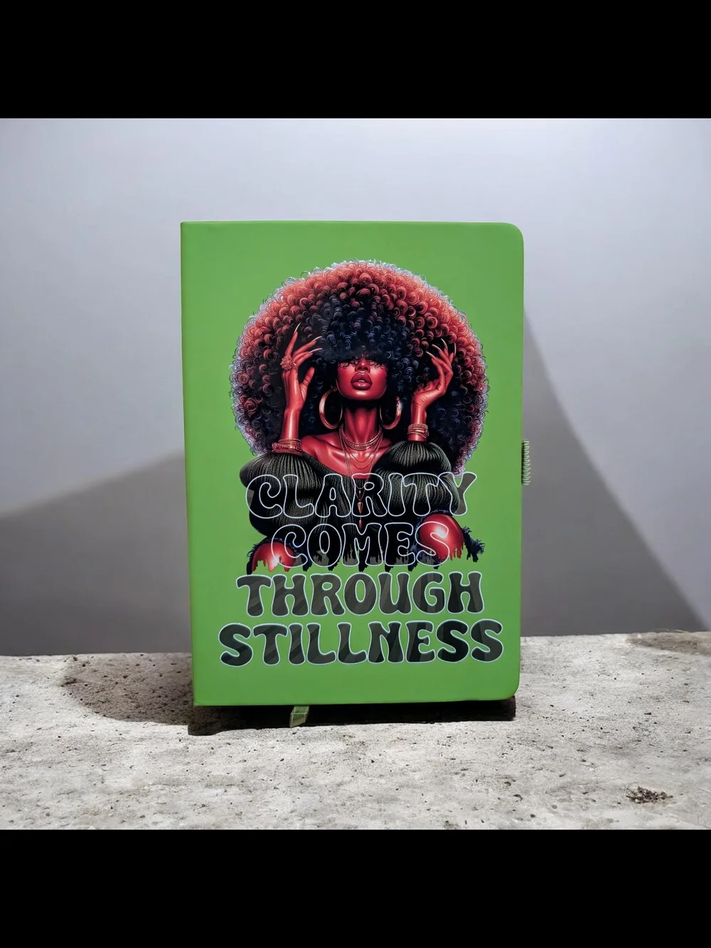 Green 'Clarity Comes Through Stillness' Hardcover Notebook